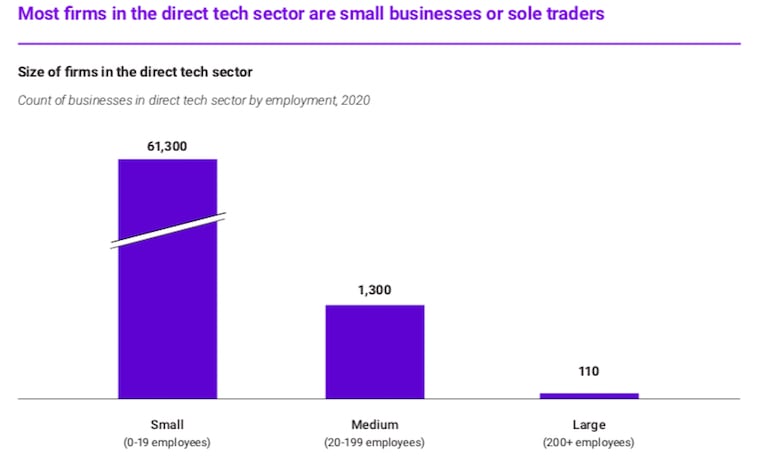 tech sector business sizes