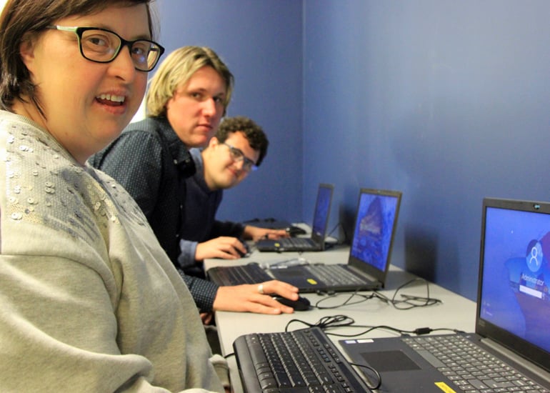 Students in one of Wallara's onsite computer classes