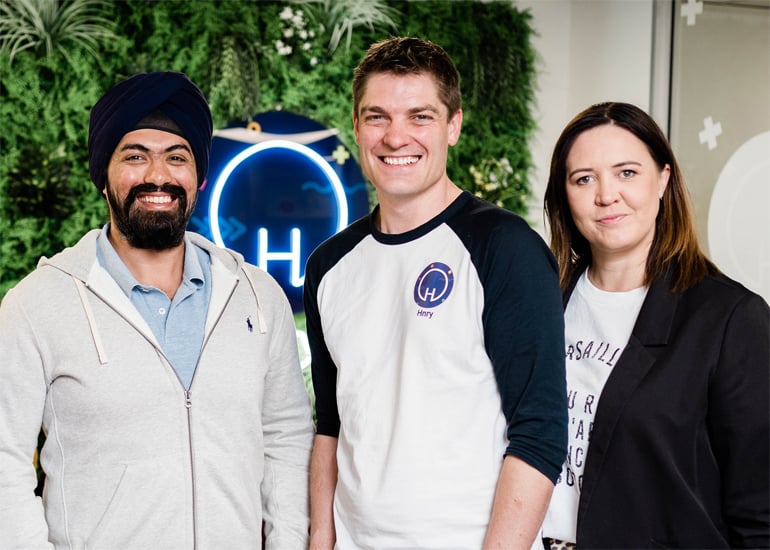 The Hnry team - Karan Anand, James Fuller and Claire Fuller