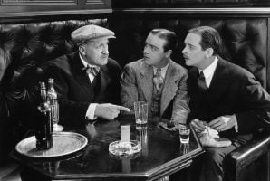 3 men in a bar, classic B&W