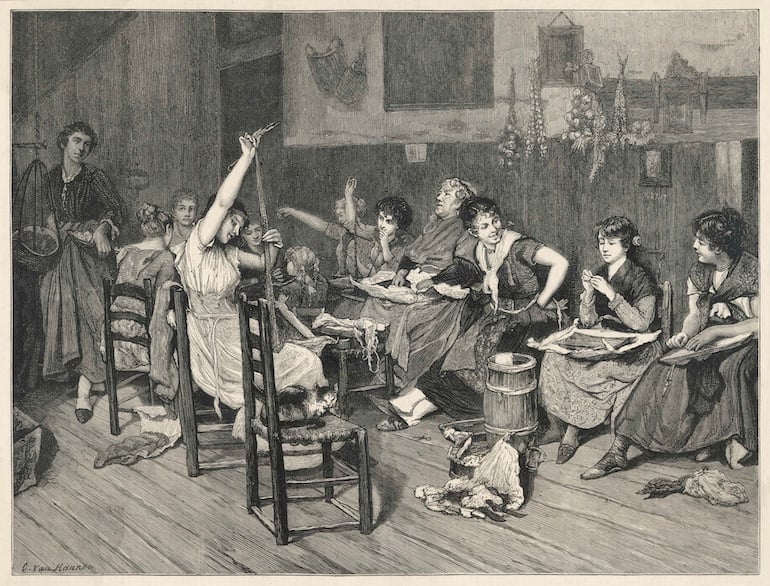 Milliners at work in the 19th century. 