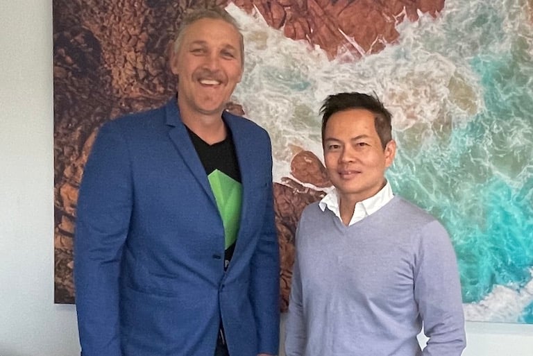Cannaponics founder and CEO Rod Zakostelsky with cardiologist and director Dr Michael Nguyen