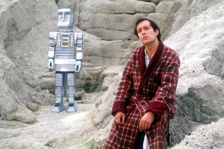 Marvin the Paranoid Android and Arthur Dent, Hitchhiker's Guide to the Galaxy.