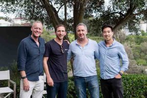 Mist's Dave Malcolm with Investible's Jayden Bash and his cofounder John Crutchley and Investible's Nick Ooi