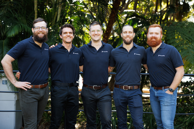 ProcurePro cofounders Nathan Dench, Jesse Dymond, Alastair Blenkin, Tim Rogers and Tom Newby